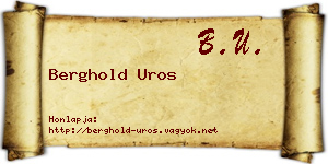 Berghold Uros névjegykártya